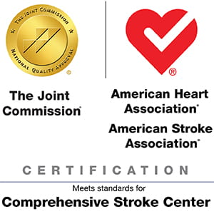 The Joint Commission, American Heart Association, American Stroke Association, Meets standards for Comprehensive Stroke Center